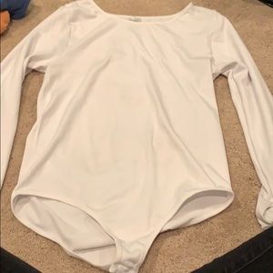 Long sleeve white one piece top